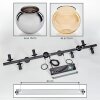 Gastor Pendelleuchte Glas 15 cm Bernsteinfarben, Chrom, Rauchfarben, 10-flammig
