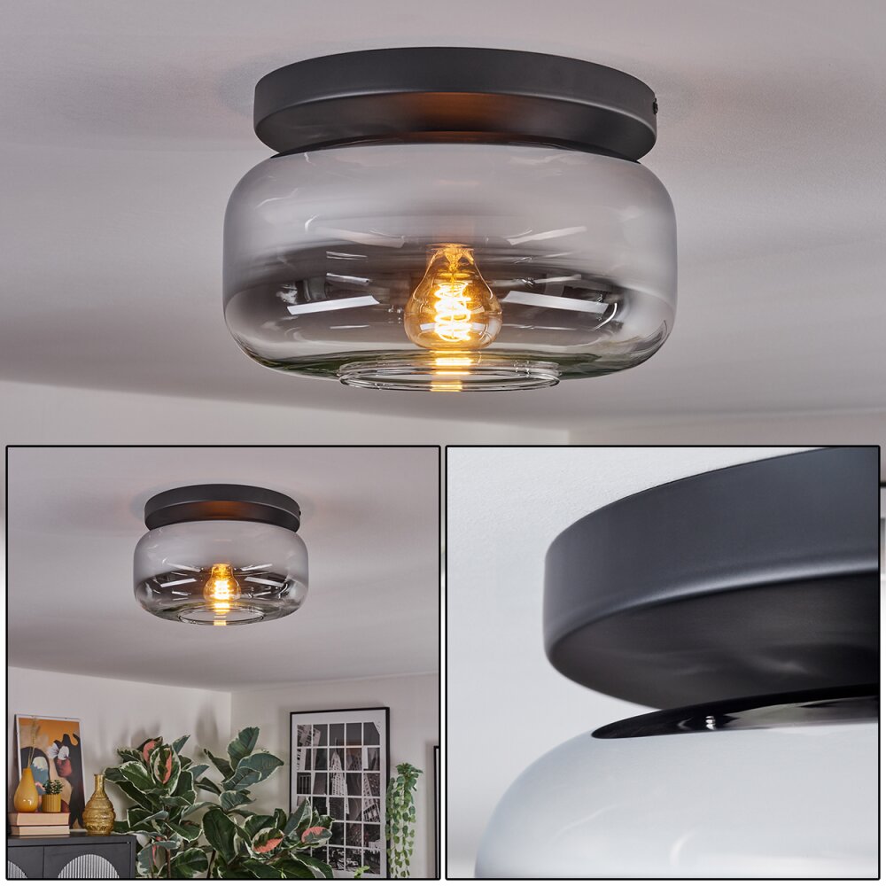 Boza Deckenleuchte Glas 28 cm Chrom, Klar, 1-flammig main product photo