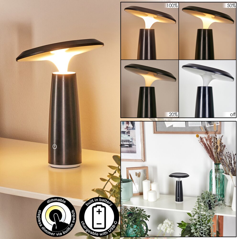Eston Tischleuchte LED Schwarz, Weiß, 1-flammig main product photo