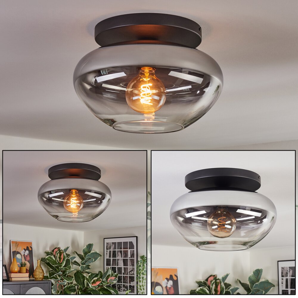 Mertola Deckenleuchte Glas 35 cm Klar, Rauchfarben, 1-flammig main product photo