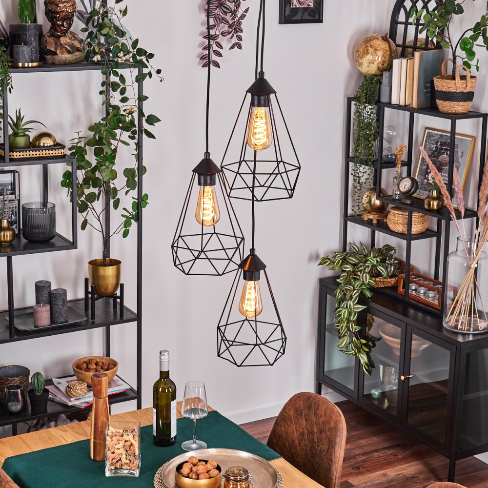 Kigali Hängeleuchte Schwarz, 3-flammig main product photo