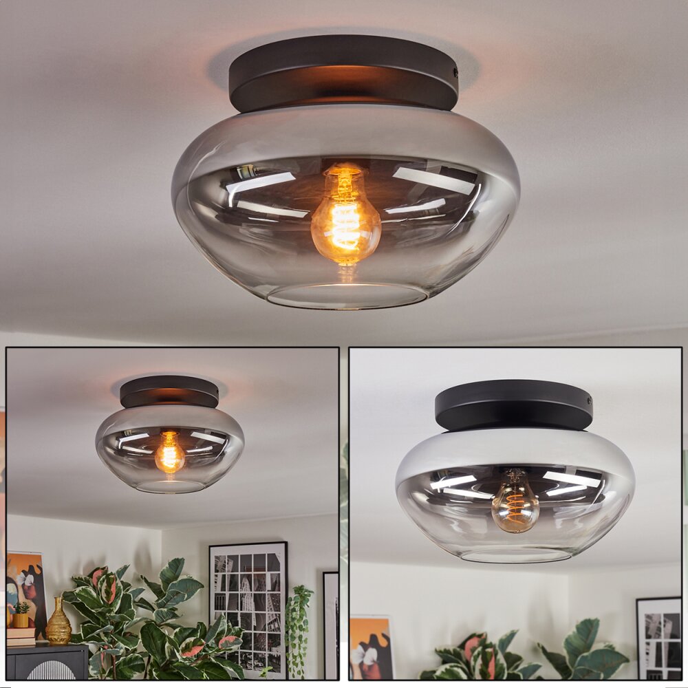 Mertola Deckenleuchte Glas 30 cm Klar, Rauchfarben, 1-flammig main product photo
