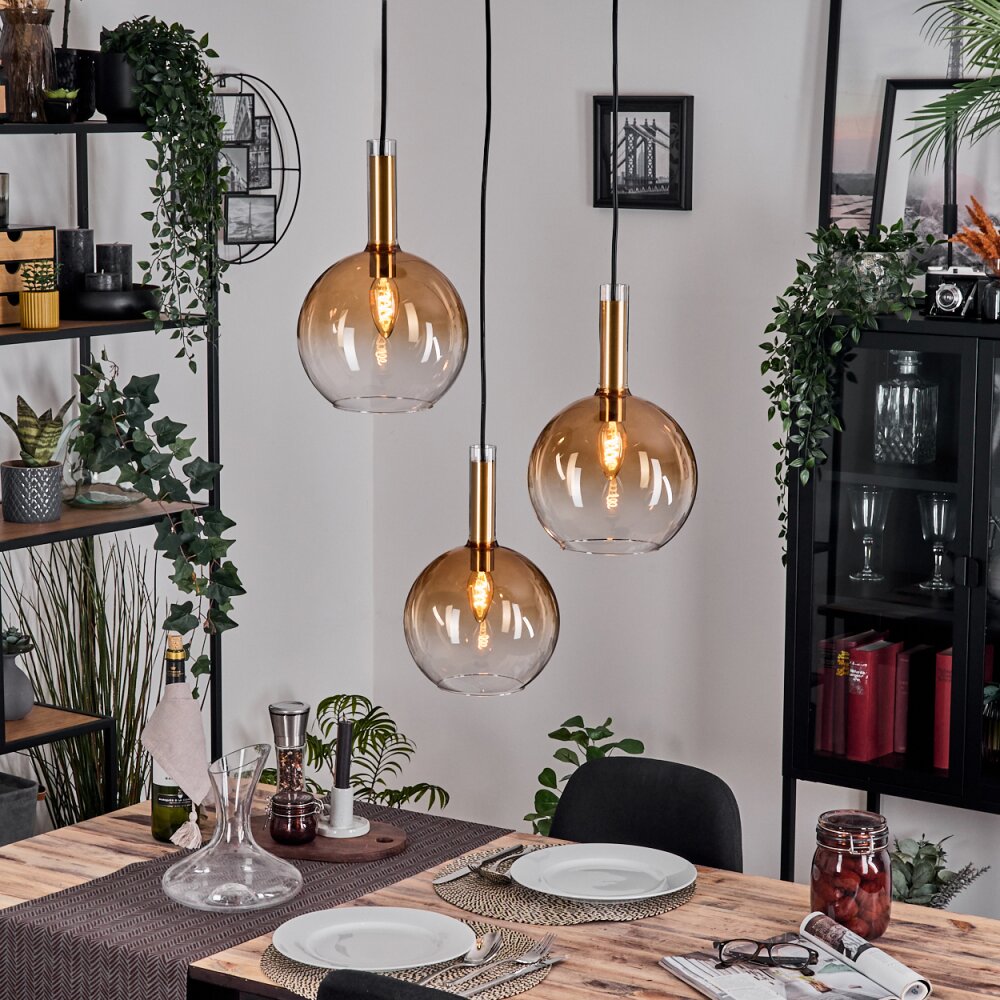 Grovsta Hängeleuchte Gold, Schwarz, 3-flammig main product photo