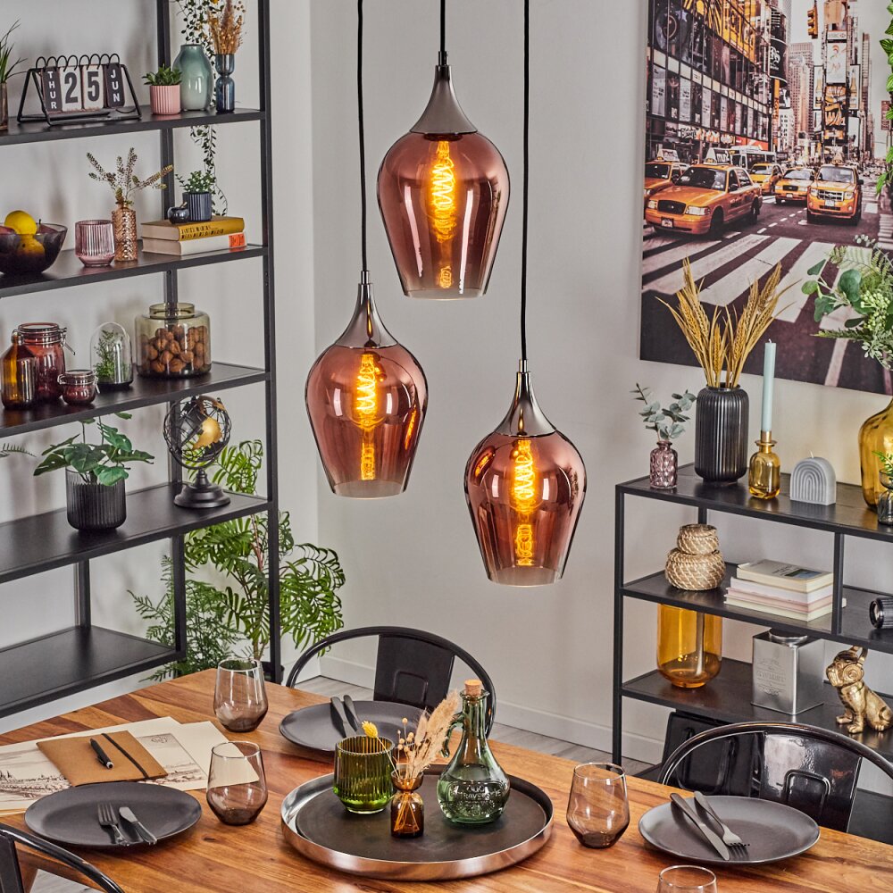 Lutarp Hängeleuchte Chrom, Schwarz, 3-flammig main product photo