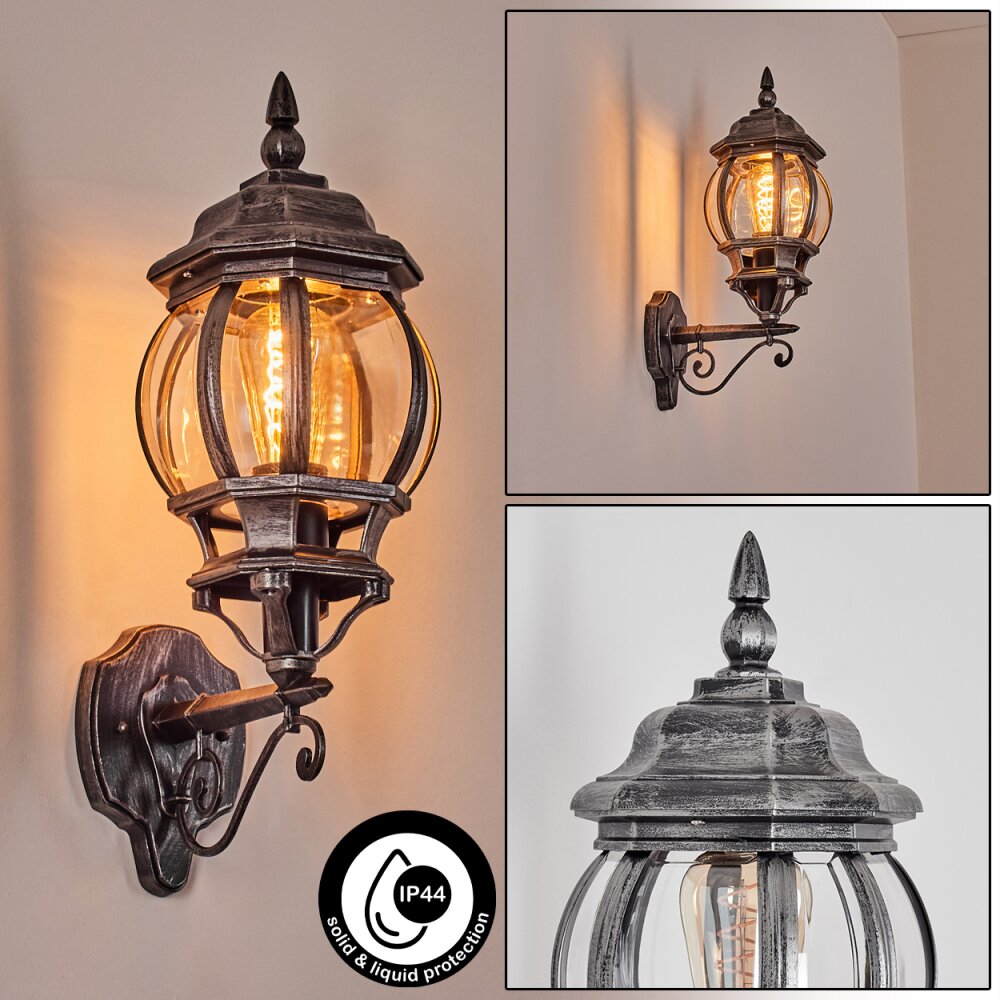 Lentua Außenwandleuchte Schwarz, Silber, 1-flammig main product photo
