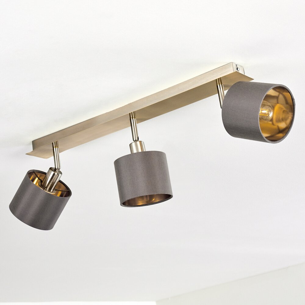 Tibro Deckenleuchte Gold, Grau, 3-flammig