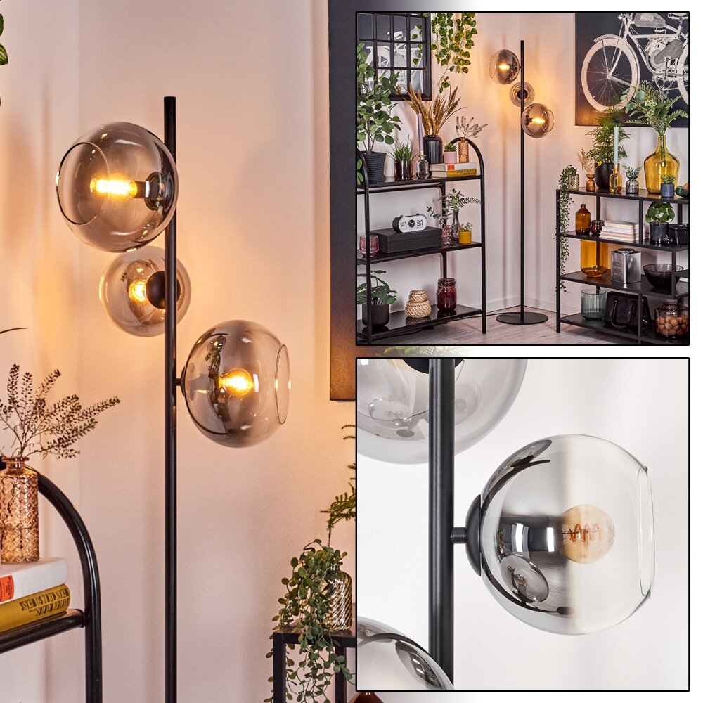 Dagan Stehleuchte Glas 15; 20 cm Klar, Rauchfarben, 3-flammig main product photo