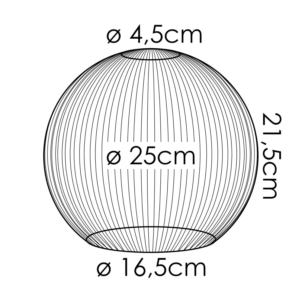 Lampenschirm aus Glas Koyoto Ersatzglas 25 cm Klar, Rauchfarben