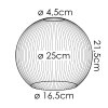 Glaslampenschirm Koyoto Ersatzglas 25 cm Bernsteinfarben