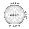 Glaslampenschirm Koyoto Ersatzglas 30 cm Bernsteinfarben