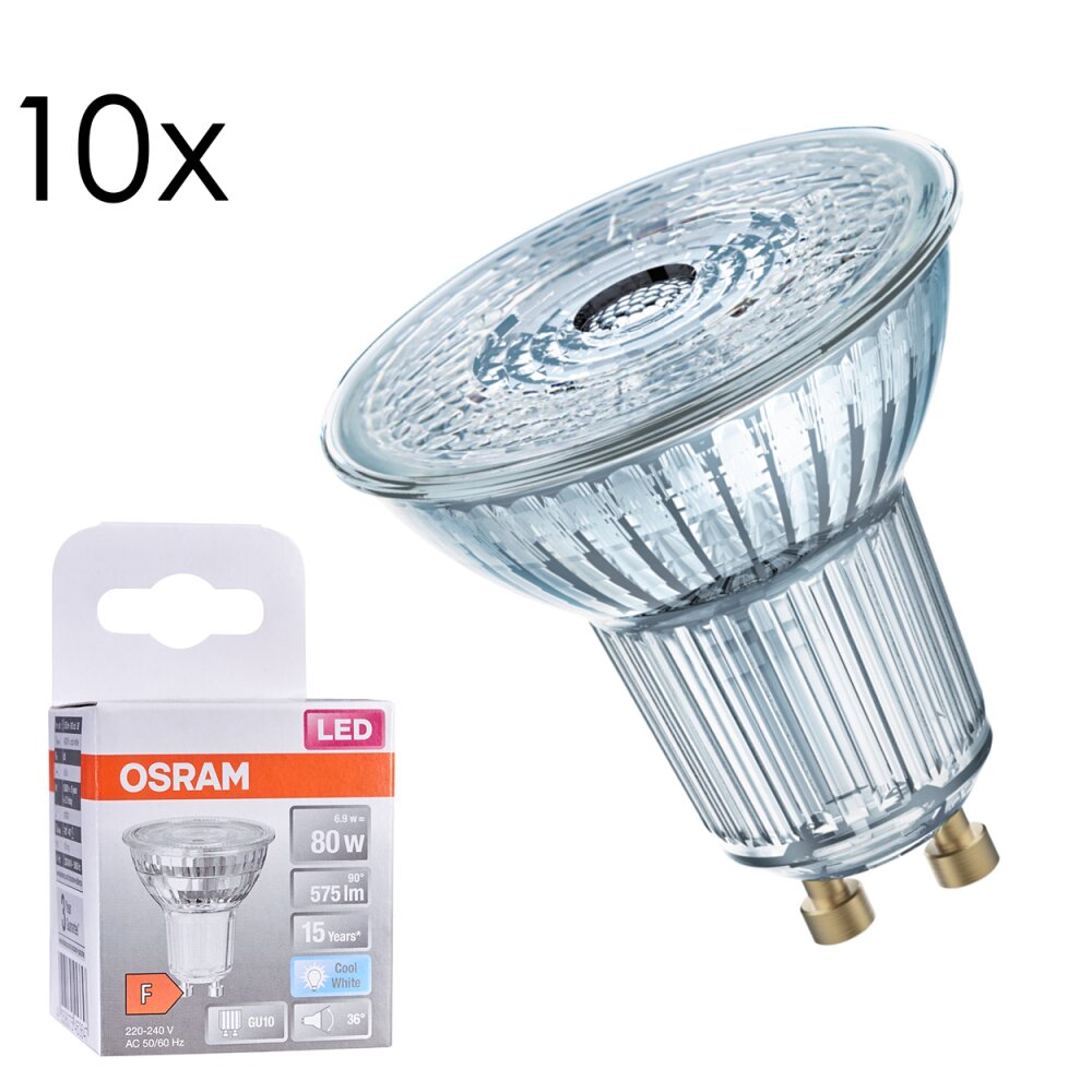LED GU10 10er Set 6,9 Watt 4000 Kelvin 580 Lumen main product photo
