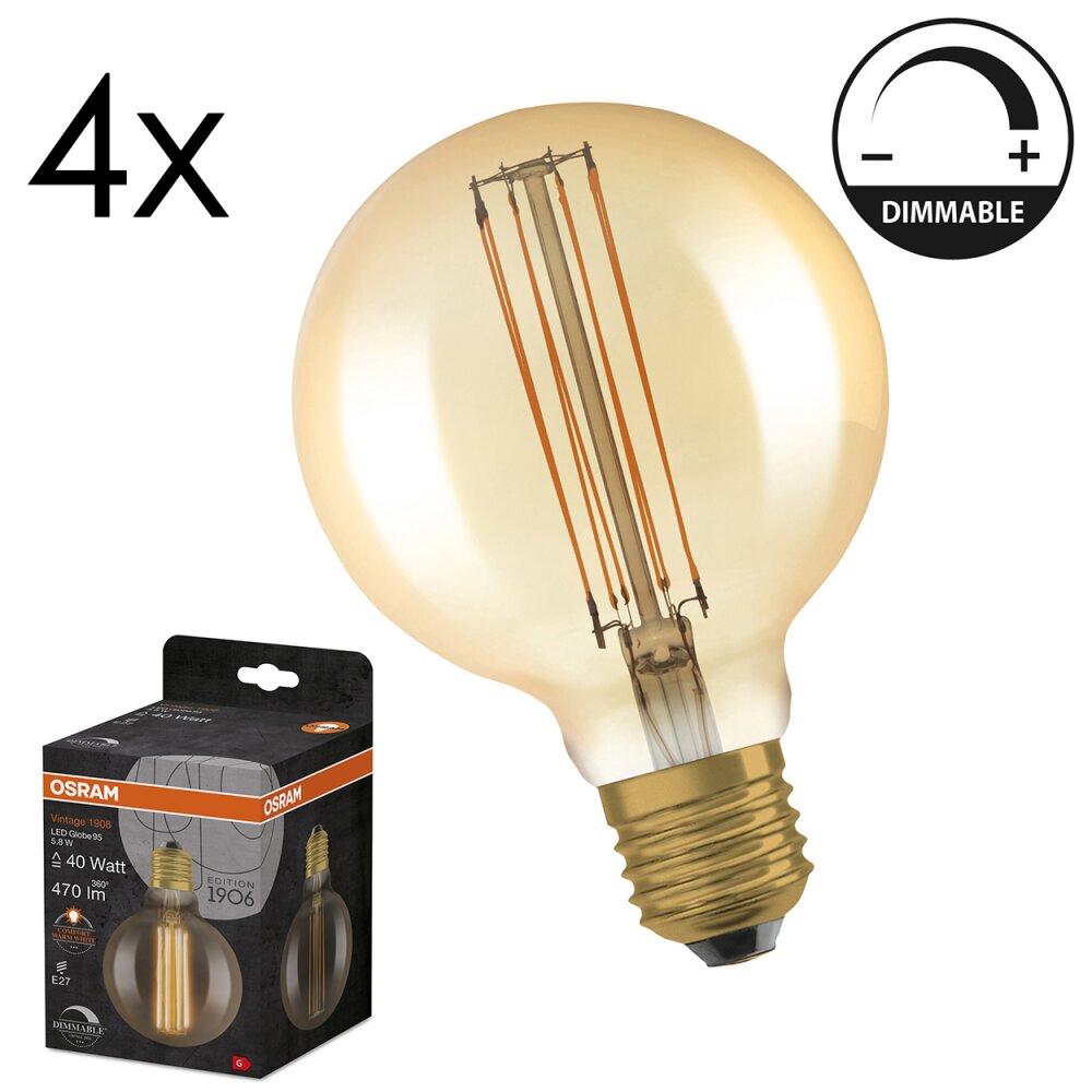 LED E27 4er Set 5,8 Watt 2200 Kelvin 470 Lumen main product photo
