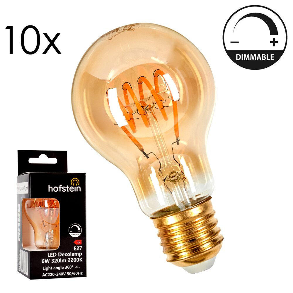 LED E27 10er Set 6 Watt 2200 Kelvin 320 Lumen main product photo