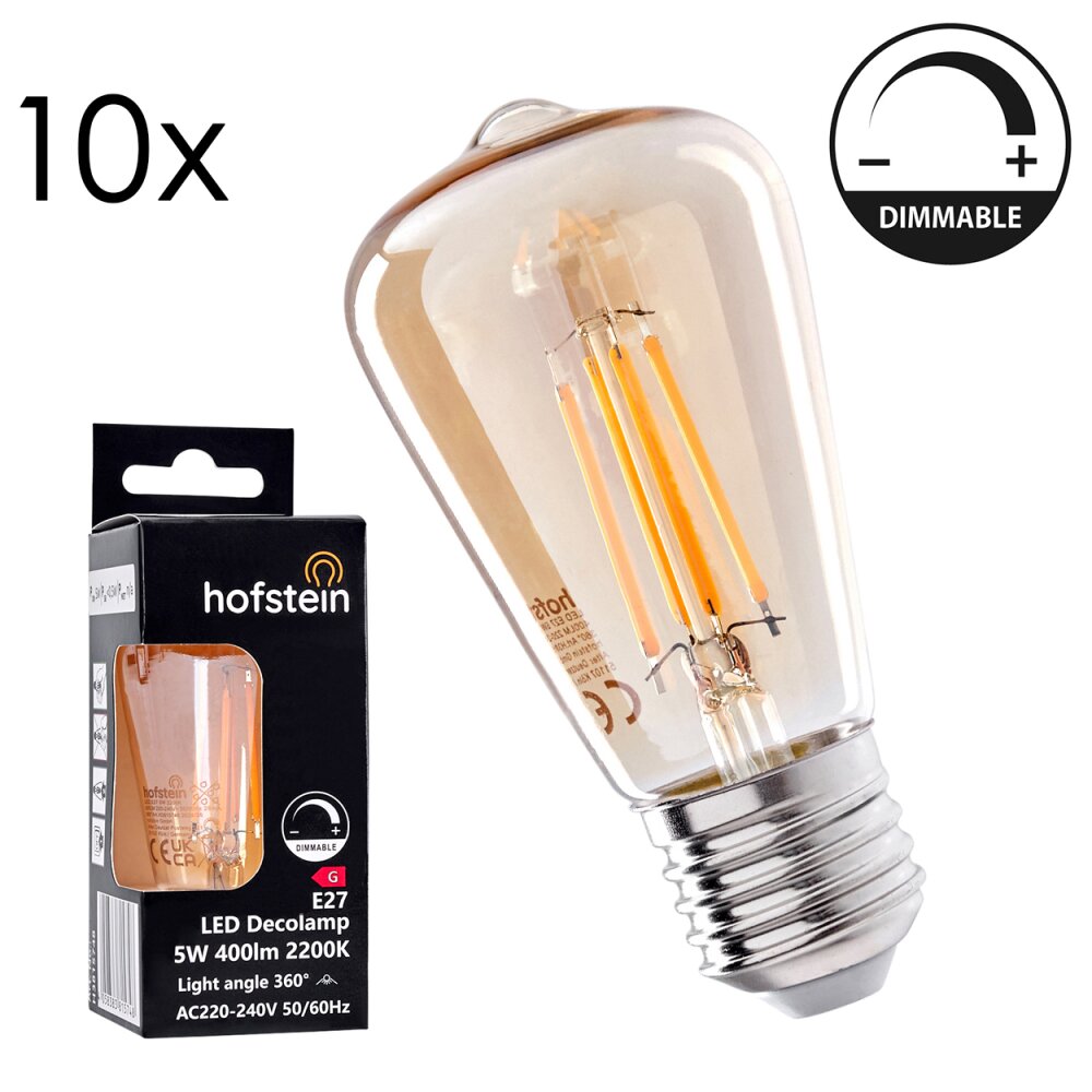 LED E27 10er Set 5 Watt 2200 Kelvin 400 Lumen main product photo