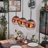 Gastor Hängeleuchte Glas 20 cm Klar, Kupferfarben, 3-flammig