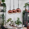 Gastor Hängeleuchte Glas 20 cm Klar, Kupferfarben, 3-flammig
