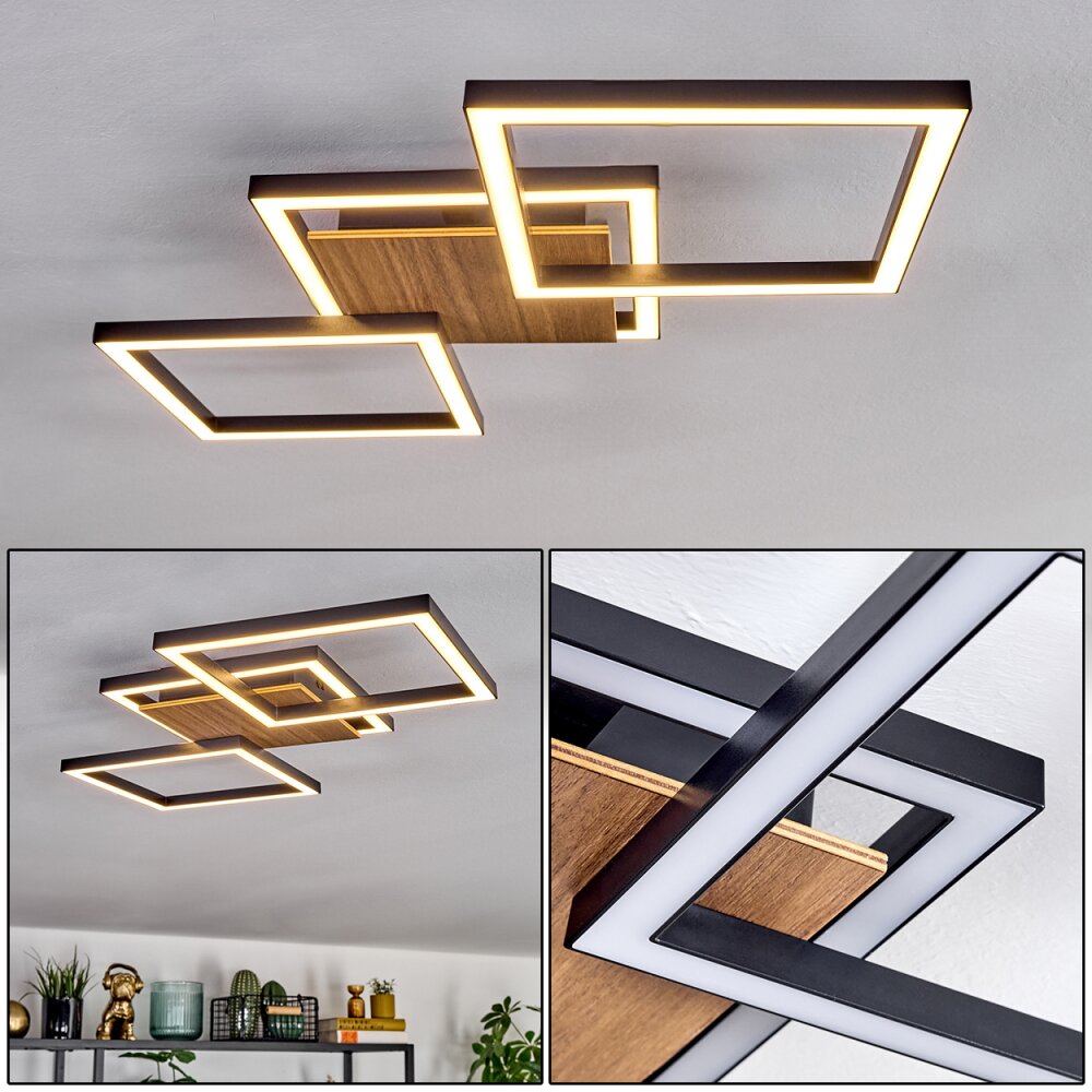 Bealo Deckenleuchte LED Holzoptik, Schwarz, 1-flammig main product photo