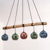 Ripoll Pendelleuchte Glas 15 cm Blau, Grün, Kupferfarben, 5-flammig