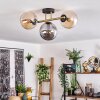 Gastor Deckenleuchte Glas 15 cm Gold, Schwarz, 3-flammig