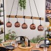 Ripoll Pendelleuchte Glas 15 cm Naturfarben, Schwarz, 5-flammig