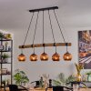 Ripoll Pendelleuchte Glas 15 cm Naturfarben, Schwarz, 5-flammig
