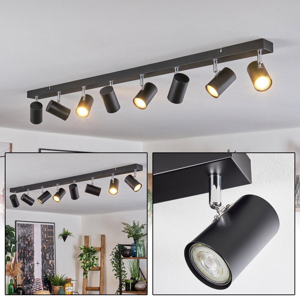 Gesteira Deckenleuchte Chrom, Schwarz, 8-flammig main product photo