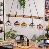 Koyoto Pendelleuchte Glas 15 cm Naturfarben, Schwarz, 5-flammig