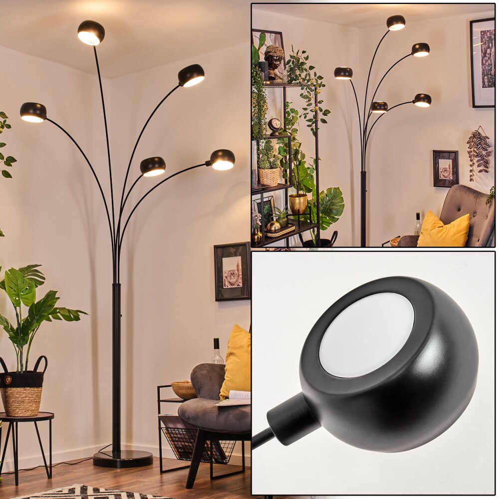 Nikkala Stehleuchte Marmor, Schwarz, 5-flammig main product photo