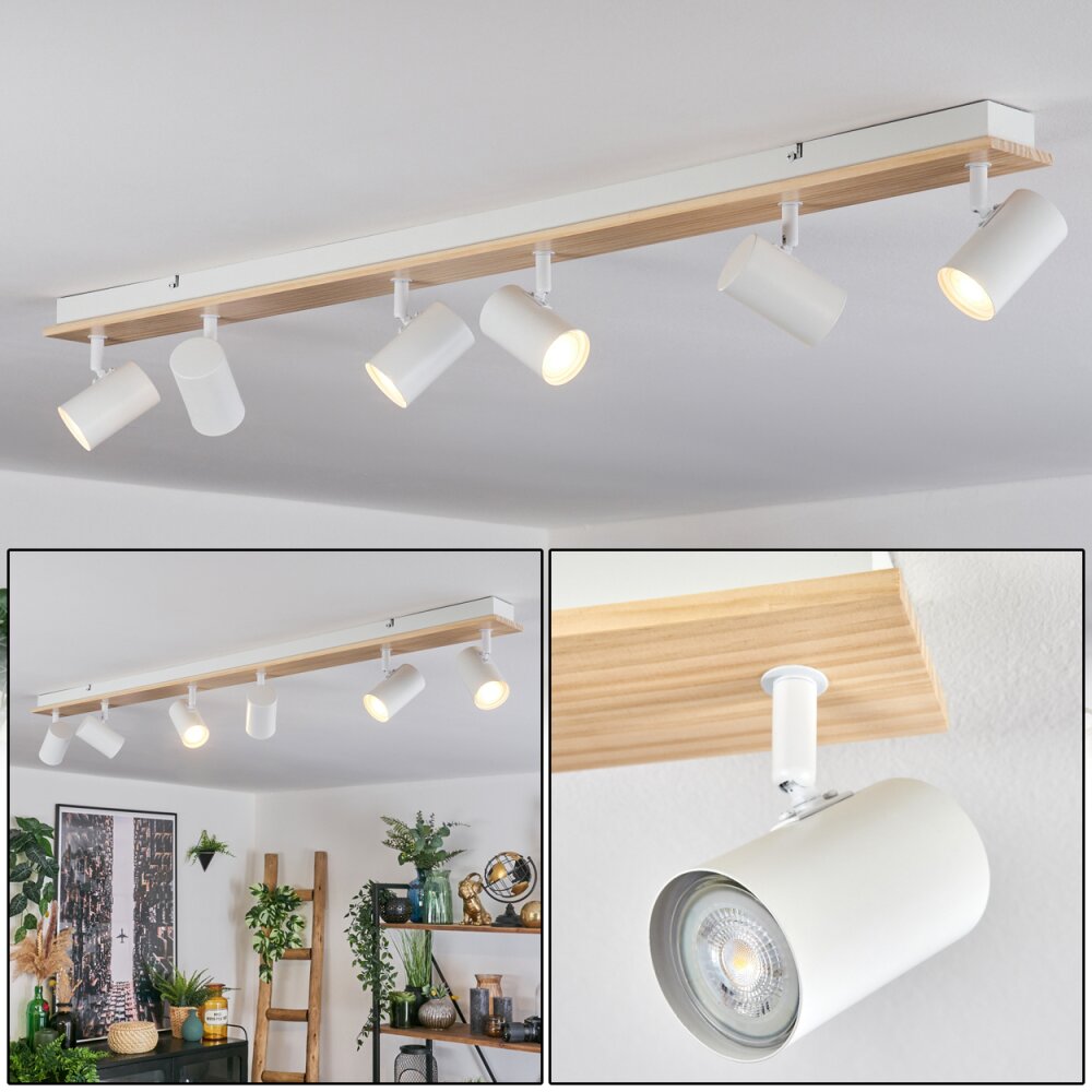 Gesteira Deckenleuchte Naturfarben, Weiß, 6-flammig main product photo