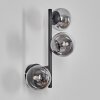 Chehalis Wandleuchte Glas 10 cm Chrom, Klar, Rauchfarben, 3-flammig