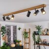 Gesteira Deckenleuchte Holzoptik, Schwarz, 6-flammig