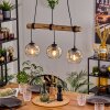 Ripoll Pendelleuchte Glas 15 cm Naturfarben, Schwarz, 3-flammig