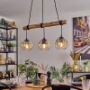 Ripoll Pendelleuchte Glas 15 cm Naturfarben, Schwarz, 3-flammig