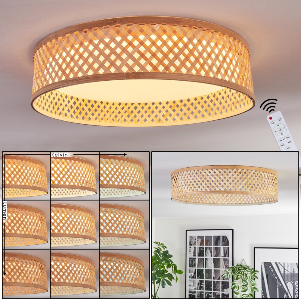 Barroco Deckenleuchte LED Naturfarben, Weiß, 1-flammig, Fernbedienung main product photo