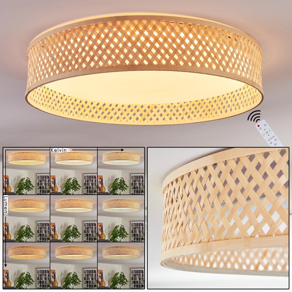 Barroco Deckenleuchte LED Naturfarben, Weiß, 1-flammig, Fernbedienung main product photo