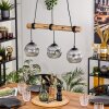 Ripoll Pendelleuchte Glas 15 cm Naturfarben, Schwarz, 3-flammig