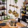 Ripoll Pendelleuchte Glas 15 cm Naturfarben, Schwarz, 3-flammig