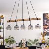 Ripoll Pendelleuchte Glas 15 cm Naturfarben, Schwarz, 5-flammig