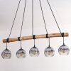 Ripoll Pendelleuchte Glas 15 cm Naturfarben, Schwarz, 5-flammig