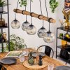 Ripoll Pendelleuchte Glas 15 cm Naturfarben, Schwarz, 5-flammig