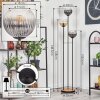 Koyoto Stehleuchte Glas 15 cm Holz hell, Schwarz, 3-flammig