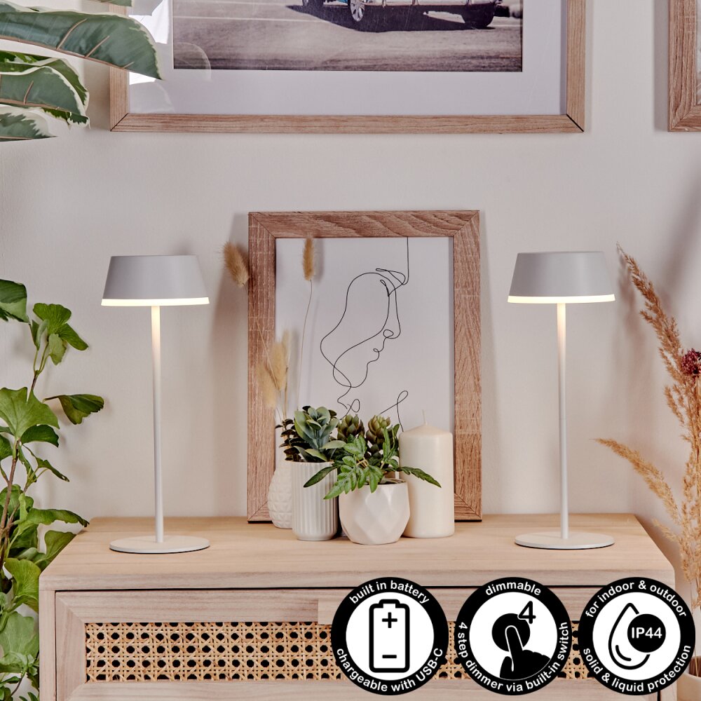 Romdrup Tischleuchte 2-er Set LED Weiß, 1-flammig main product photo