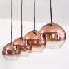 Koyoto Hängeleuchte Glas 25 cm Klar, Kupferfarben, 4-flammig