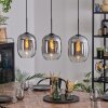 Apedo Hängeleuchte Glas 20 cm Klar, Rauchfarben, 3-flammig