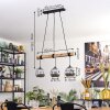 Ripoll Pendelleuchte Glas 15 cm Naturfarben, Schwarz, 3-flammig