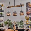 Ripoll Pendelleuchte Glas 15 cm Naturfarben, Schwarz, 3-flammig