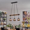 Ripoll Pendelleuchte Glas 15 cm Naturfarben, Schwarz, 3-flammig