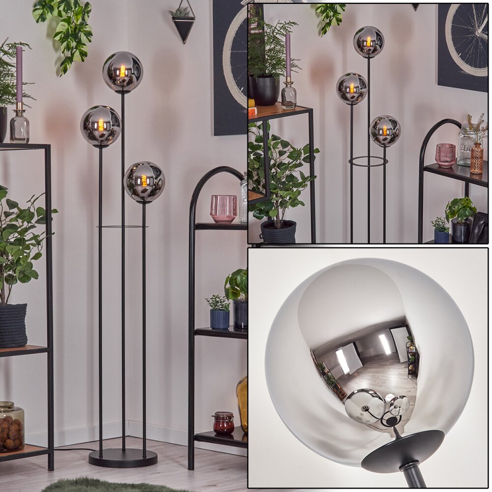 Gastor Stehleuchte Glas 15 cm Schwarz, 3-flammig main product photo