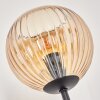 Kyoto Stehleuchte Glas 15 cm Holz hell, Schwarz, 3-flammig