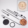 Kyoto Stehleuchte Glas 15 cm Holz hell, Schwarz, 3-flammig